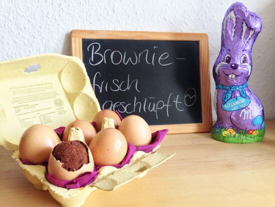 Brownies in Eierschalen gebacken
