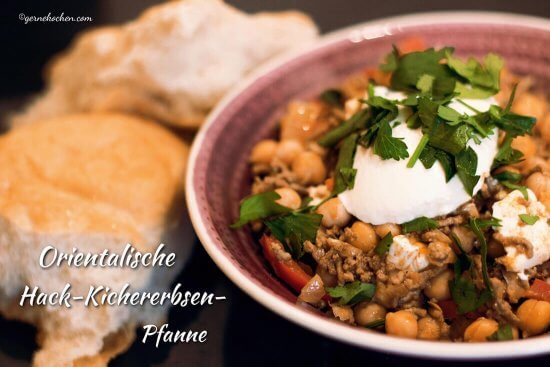 Orientalischen Hack-Kichererbsen-Pfanne