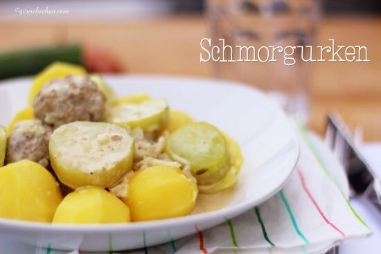 Schmorgurken mit Hackbällchen