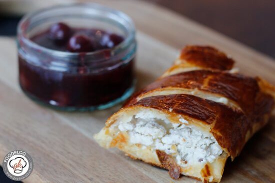 Ziegenfrischkäse-Maronen-Strudel