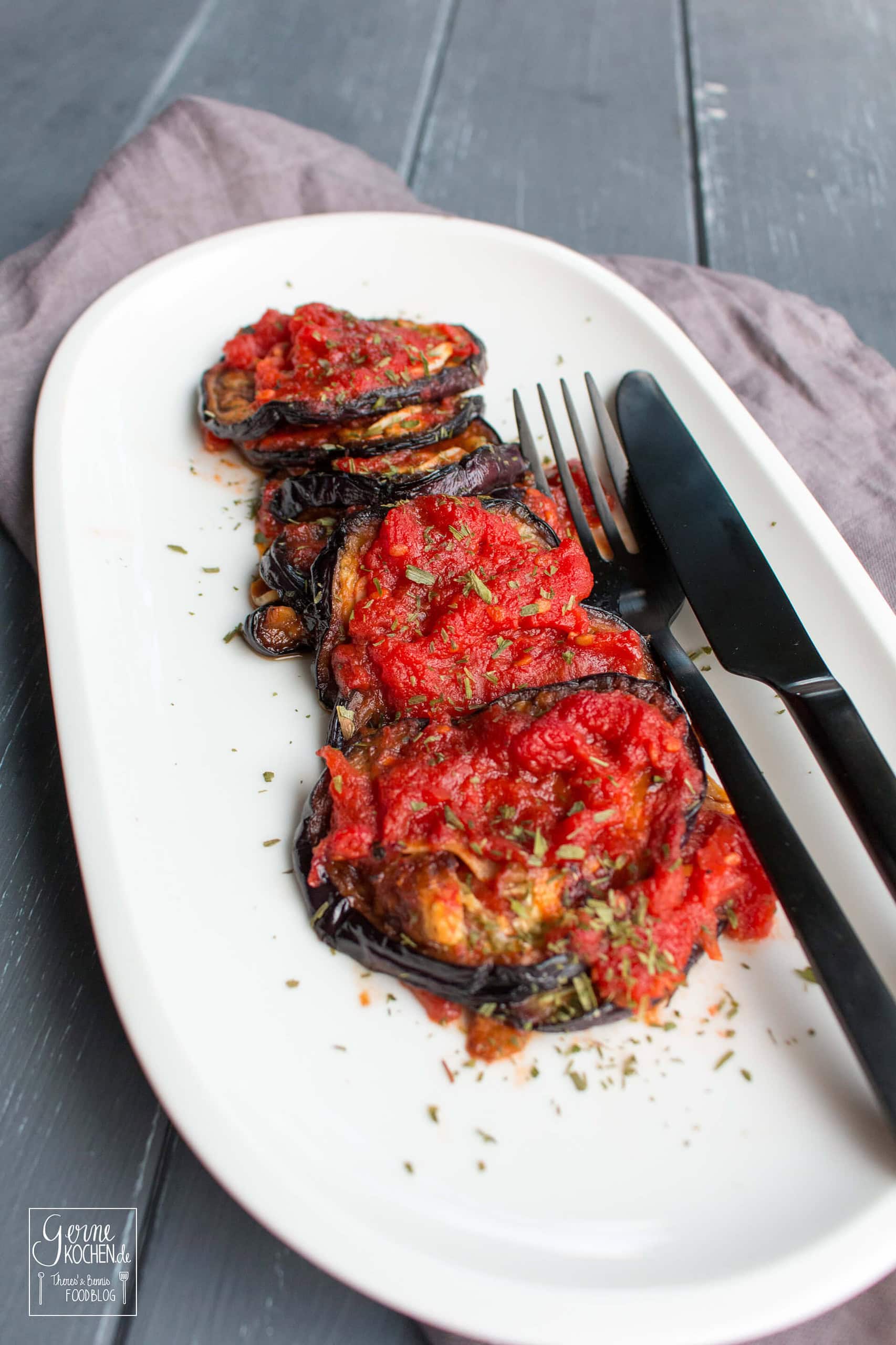 aubergine mit knoblauch