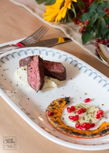 Zweierlei Pastinake mit Hokkaido und Onglet
