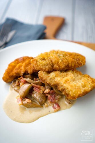 Schnitzel mit Pilzrahmsauce
