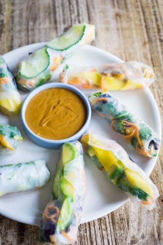 Summer Rolls mit Erdnuss-Dip
