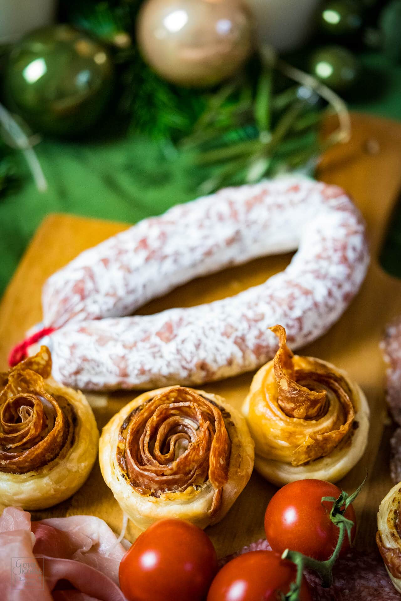 salami-blätterteigrosen