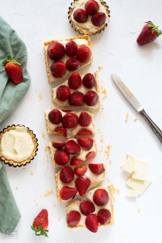 Erdbeertarte mit weißer Schokolade