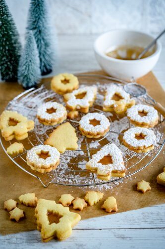 Linzer Augen mit Bratapfelgelee