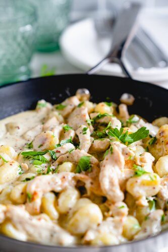 Senfhähnchen mit Gnocchi