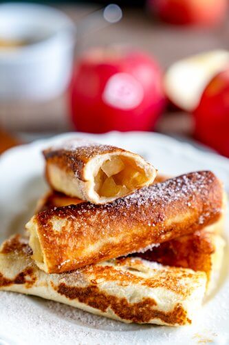 French Toast Rolls mit Apfelfüllung