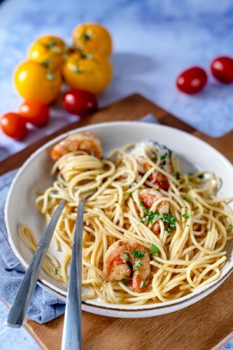 Pasta mit Gambas