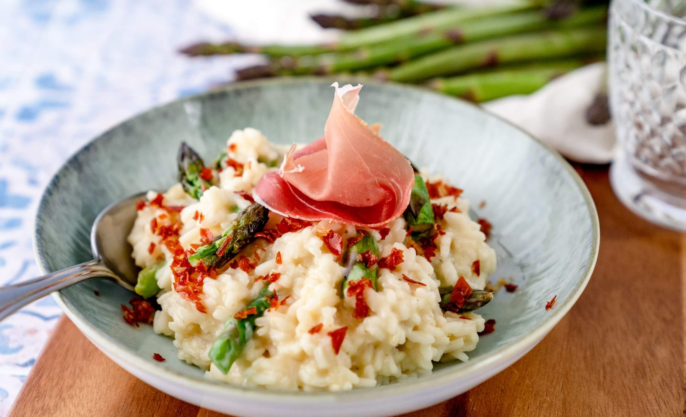 Risotto Grüner Spargel und Parmaschinken