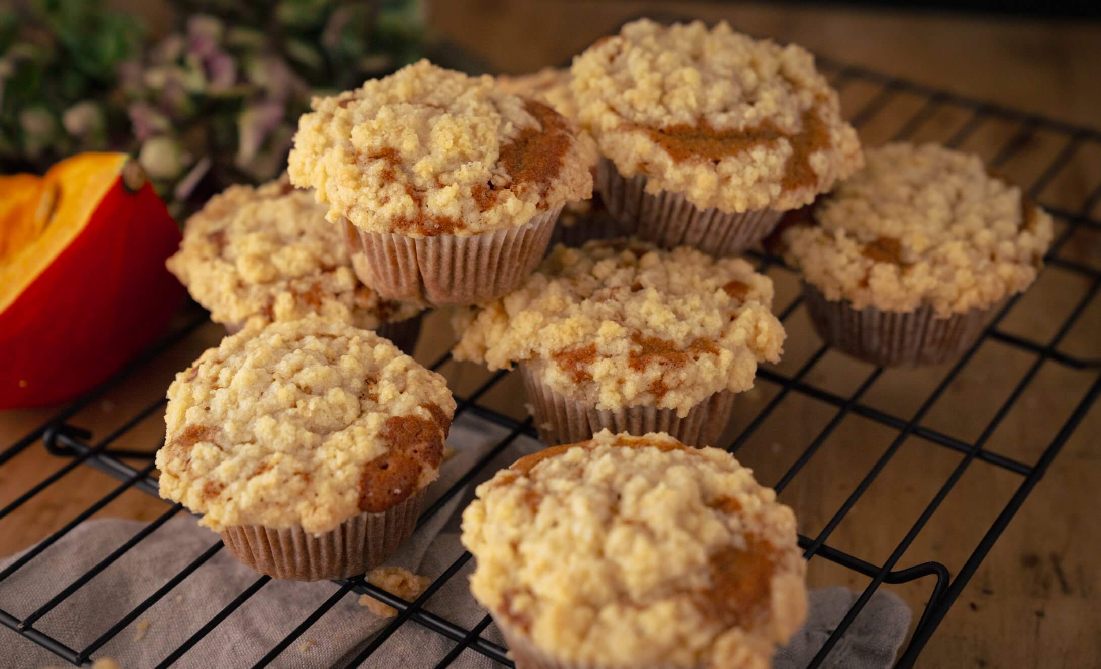 Streusel Muffins mit Kürbis