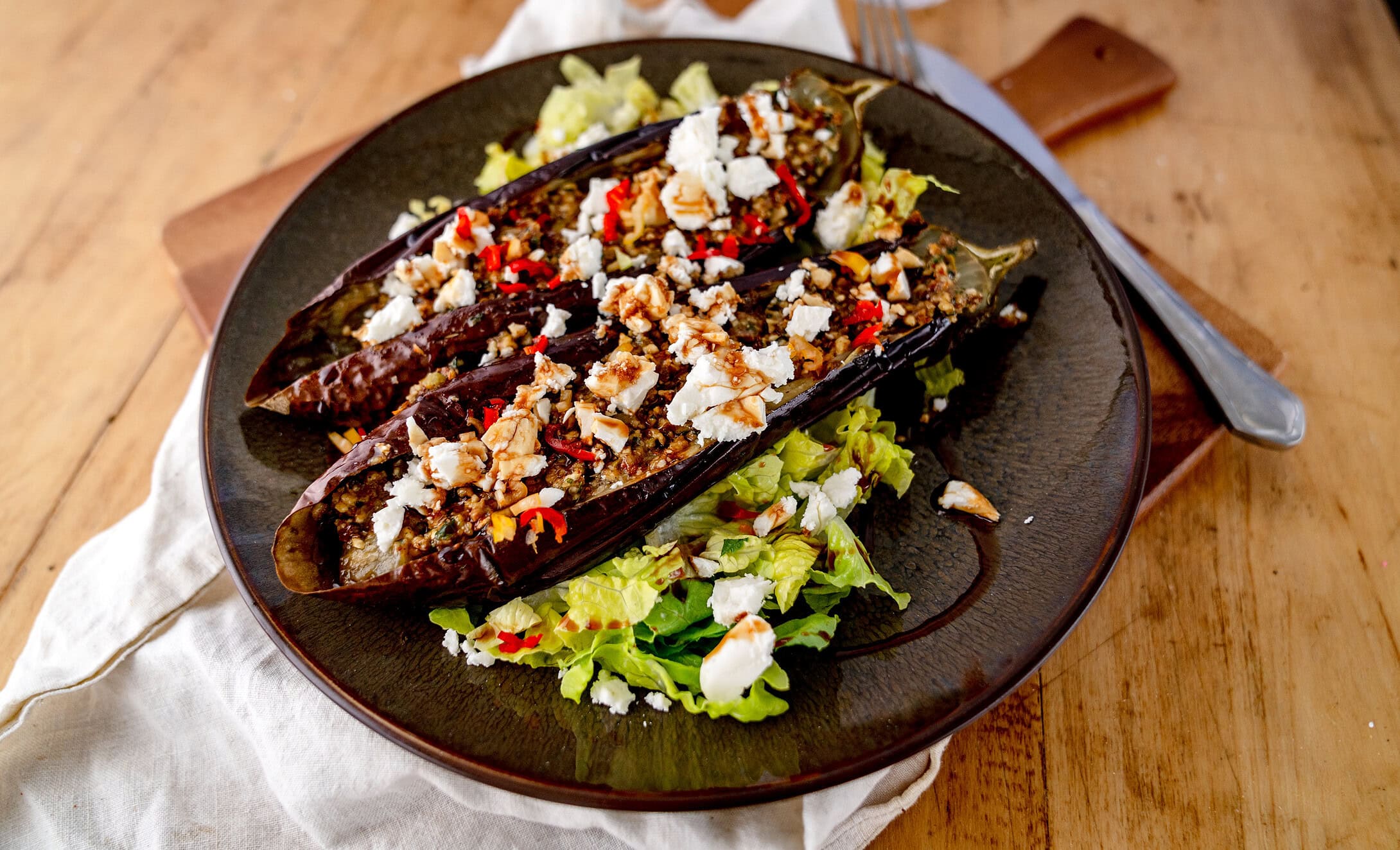 Geschmorte Aubergine