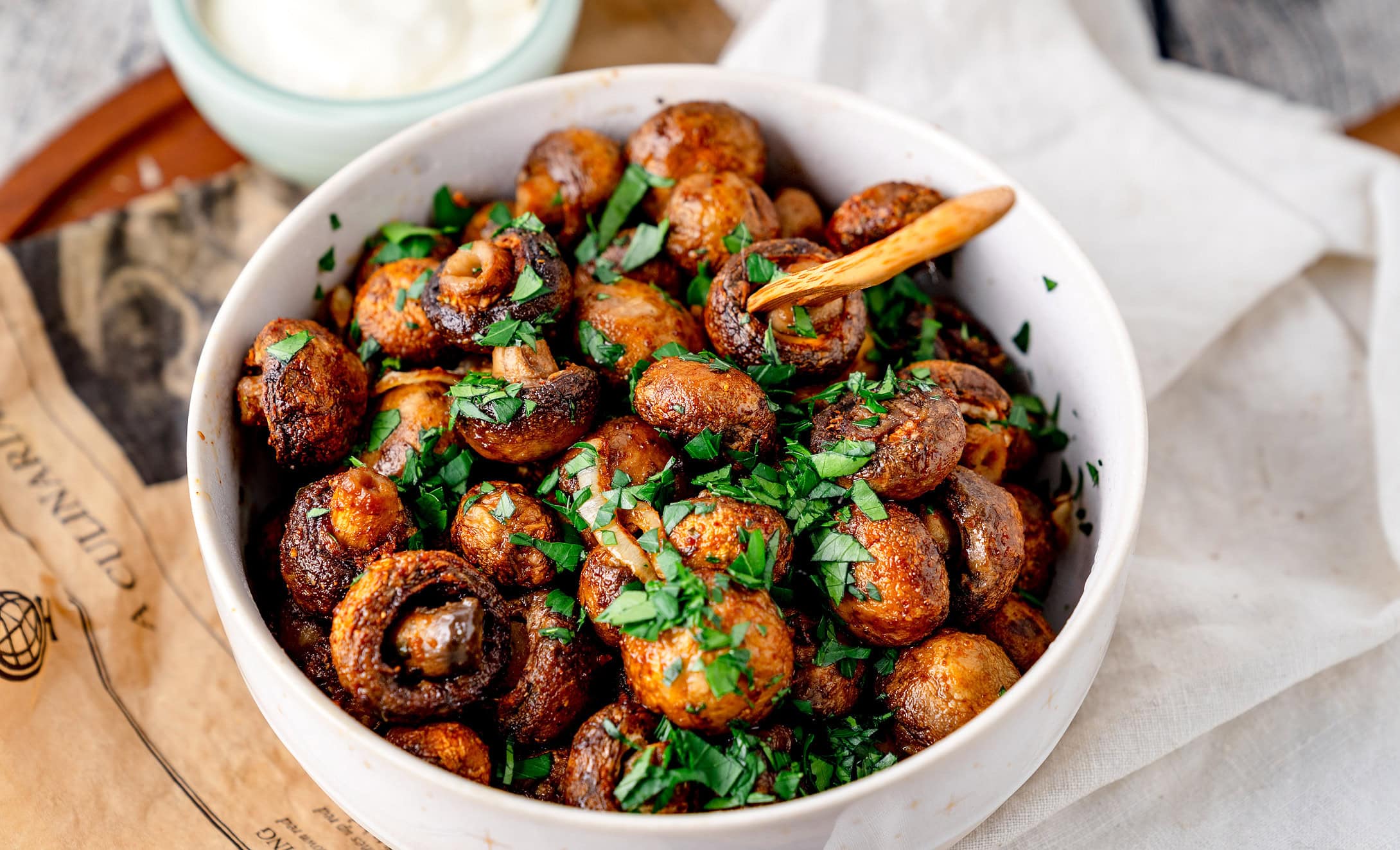 Champignons aus der Heißluftfritteuse